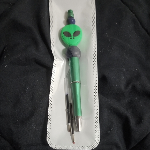 Hand Crafted Other - Handcrafted Green Alien Pen with Refills